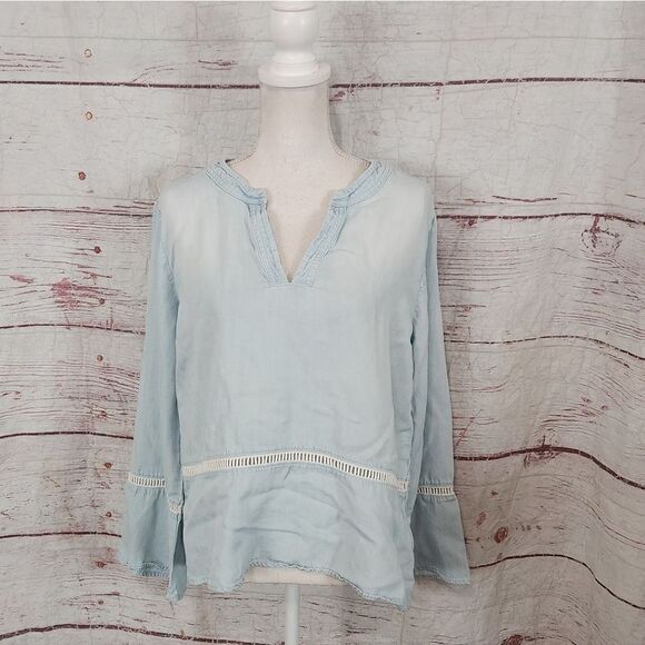 Anthropologie Cloth & Stone Washed Aria Henley Size Large - Picture 2 of 7